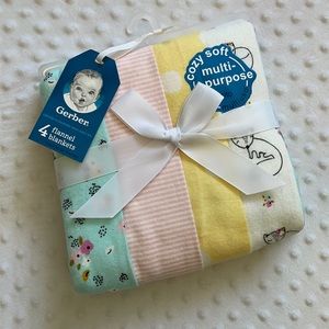 4 Flannel Baby Blankets